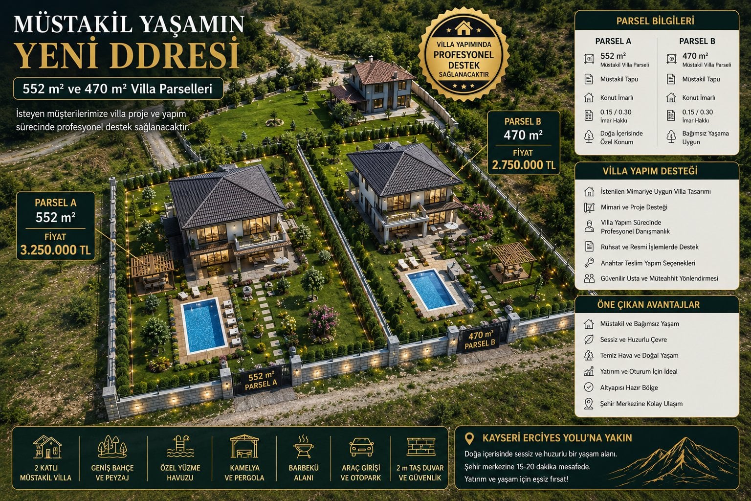 SARAY EMLAK'TAN HACILAR AŞAĞI MAHALLESİ'NDE ŞEHİR MANZARALI VİLLA ARSALARI - 10