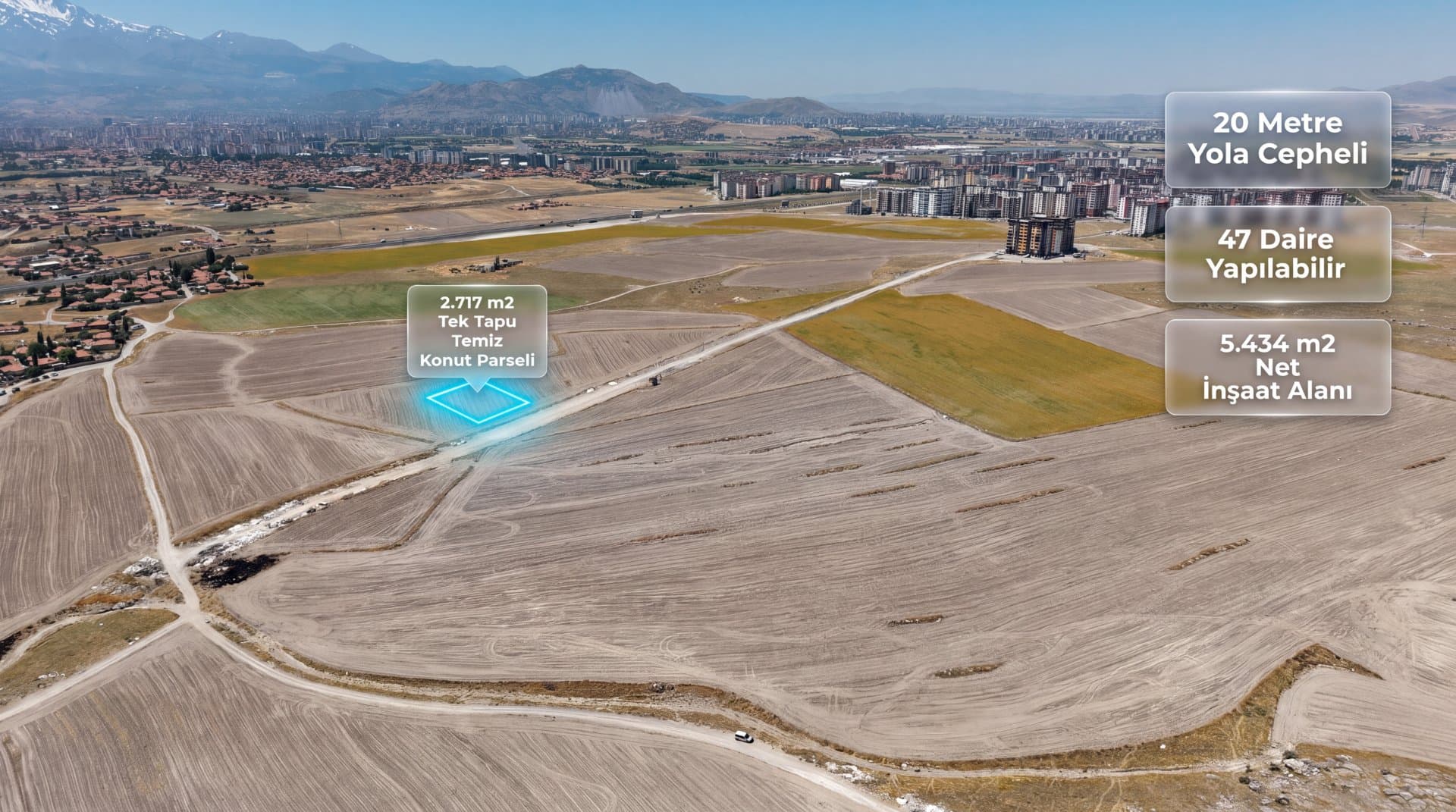 Erkilet Osmangazi Gelişim Bölgesinde 5.434 m² İnşaat Alanlı Satılık Arsa