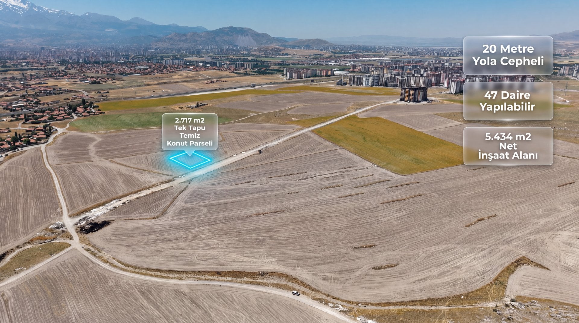 Erkilet Osmangazi Gelişim Bölgesinde 5.434 m² İnşaat Alanlı Satılık Arsa - 1